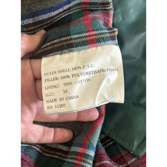 Misty Harbor Womens Raincoat Size L Vintage Any Time Slicker Green Long 100% PVC - Picture 7 of 10